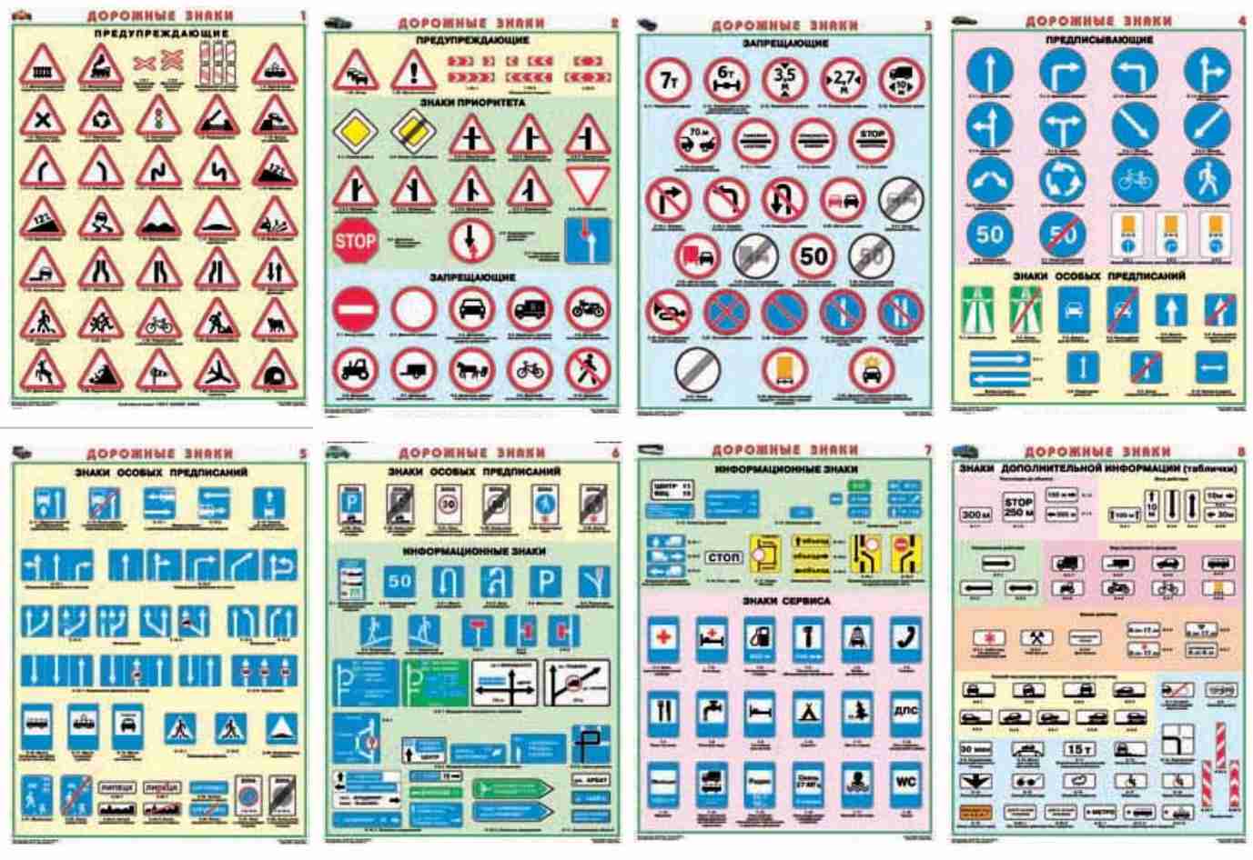 Автомобильные знаки дорожного движения с названиями фото