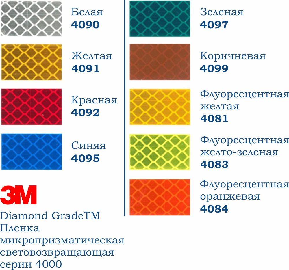 3М Diamond Grade Пленка микропризматическая световозвращающая серии 4000